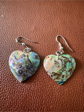 Abalone Heart Earrings